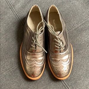 Wanted Pewter Lace Up Oxfords